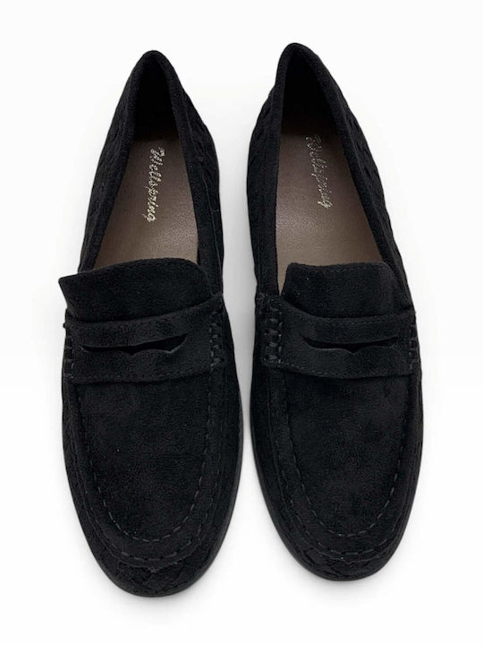 Wildleder Damen Mokassins in Schwarz Farbe