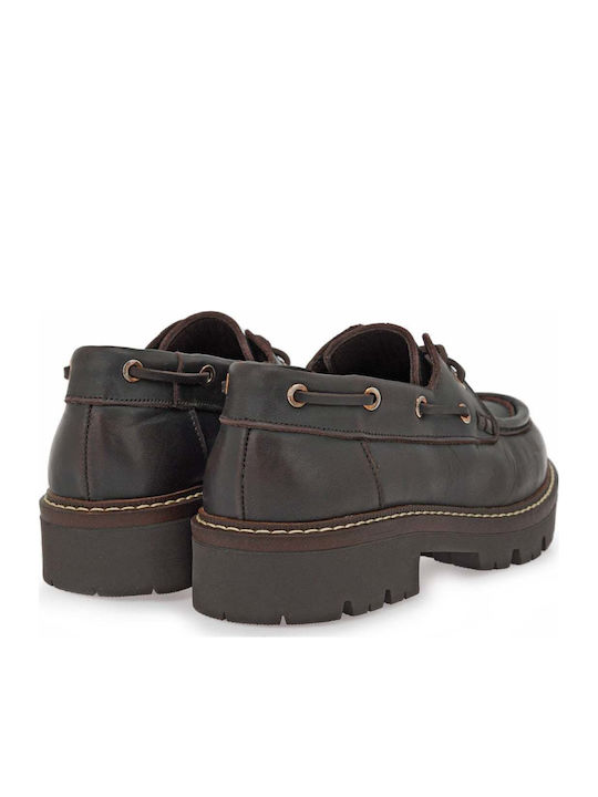 Δερμάτινα Γυναικεία Boat Shoes σε Καφέ Χρώμα