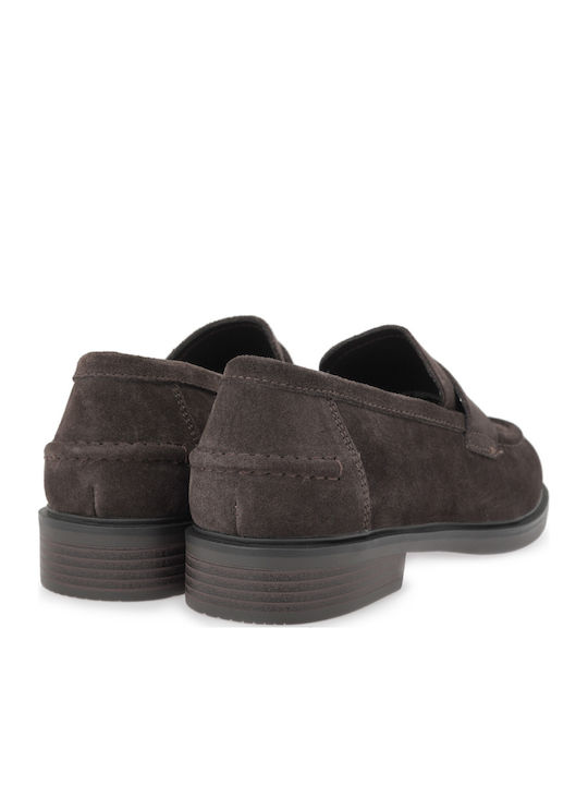 Damen Mokassins aus Leder in Grau Farbe