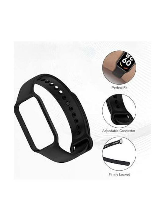 Silicone Watch Strap Xiaomi Band 8 Active Redmi Band 2 Black Silicone Watch Strap Xiaomi Band 8 Active Redmi Band 2 Black