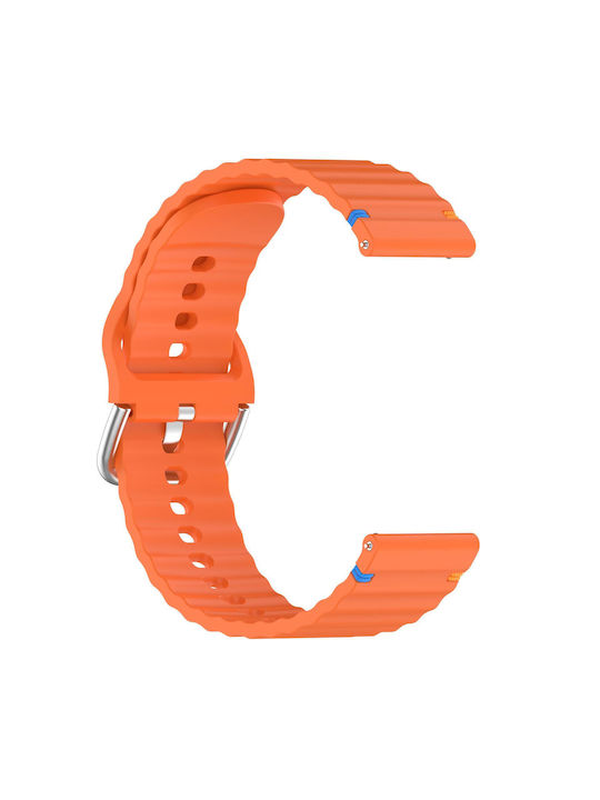 Каишка Garmin Venu 3 Силиконова Релефна Wave Style 22 мм Оранжева