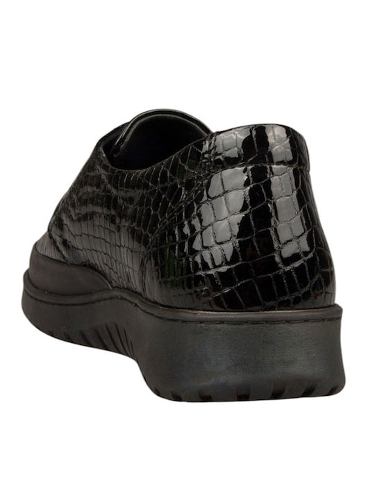 Mocasini Dama Din Piele În Culoare Neagră