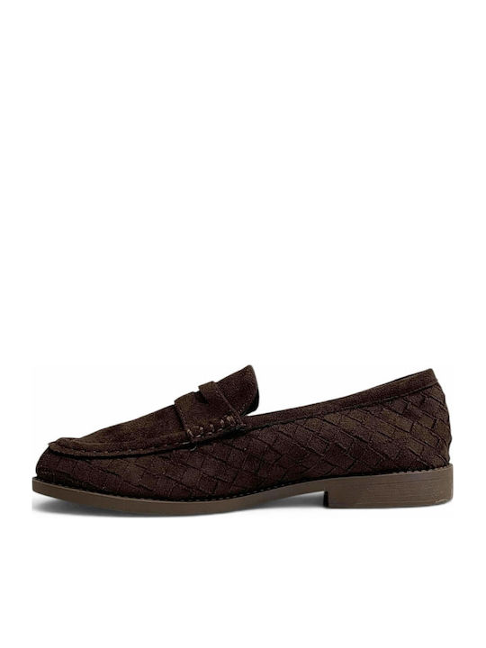 Damen Mokassins in Brauner Wildleder Stilart