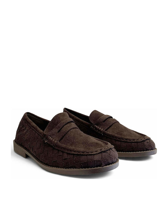 Damen Mokassins in Brauner Wildleder Stilart