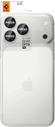 Spigen Glastr Ez Fit Optik Pro Apple iPhone 18 Pro 18 Pro Max Tempered Glass Camera Protector Set 2 Pieces Silver Agl12046