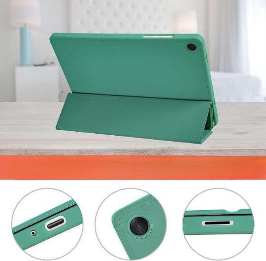 Smart Tri-fold Flip Case Suport de stilou Samsung Galaxy Tab A11 Plus Verde