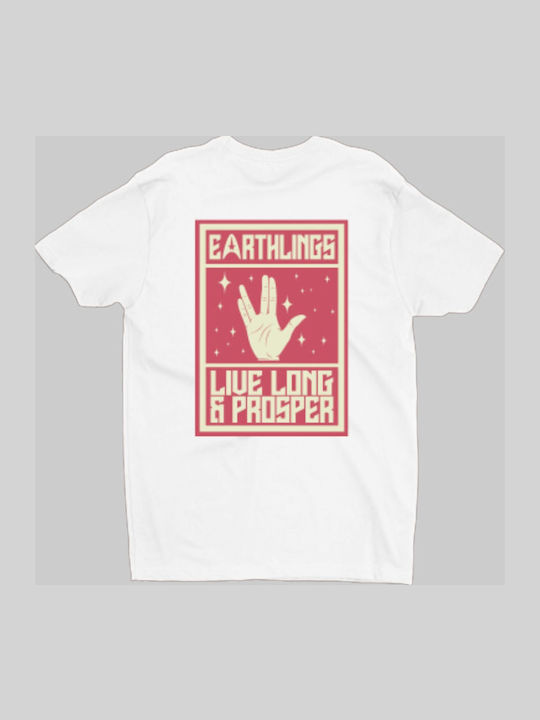 Earthlings Star Trek W T-shirt Бяла
