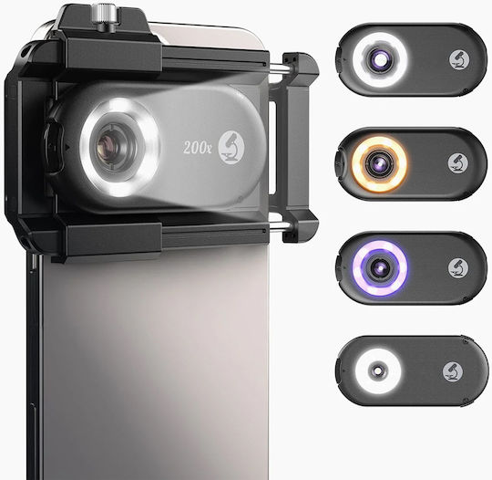 Apexel Smartphone Microscope Lens Apl-ms200 200x Zoom Led Uv