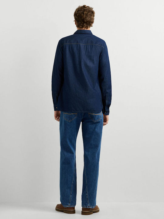 Cămașă Denim Mânecă Lungă În Linie Îngustă