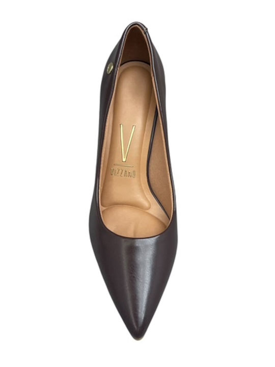 Pointed Toe Heels with Medium Brown Heel