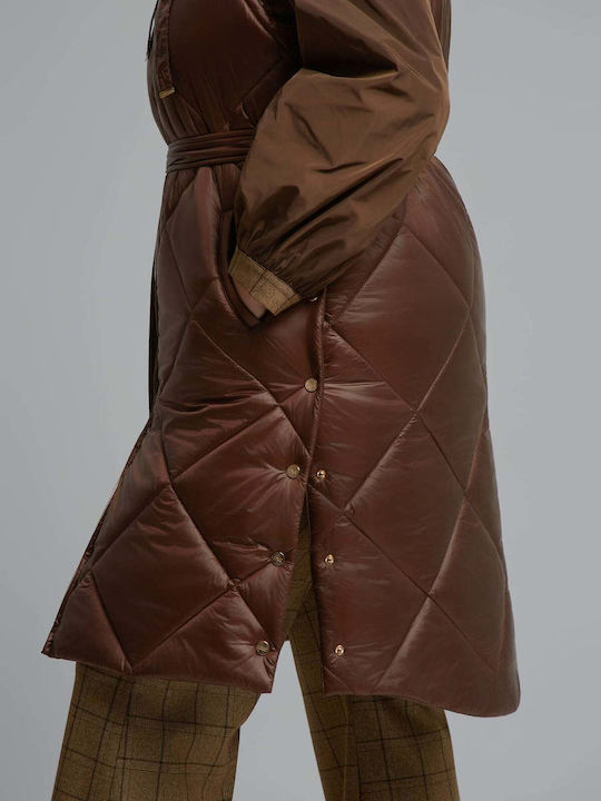 Дамско Безръкаво Puffer Якето Кафяво 8604.4009.Н-brown