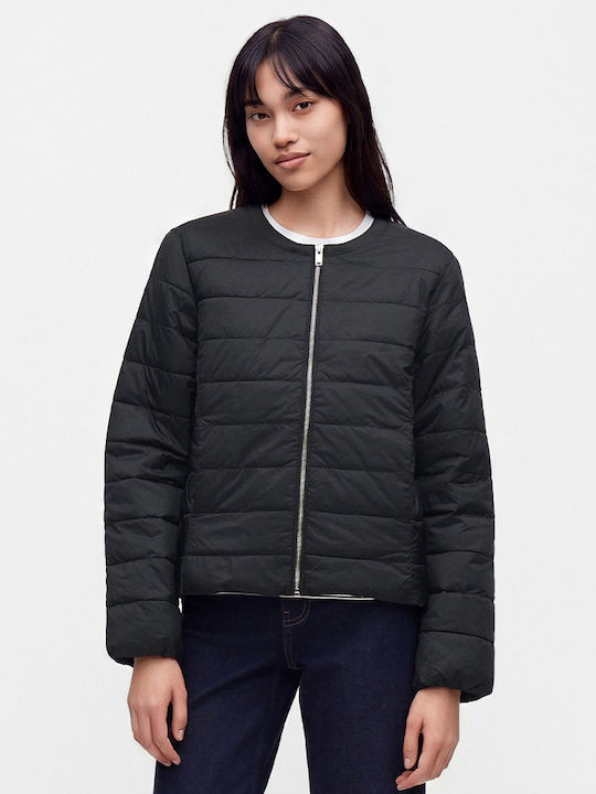 Kurze Damen Jacke Für Winter Schwarz