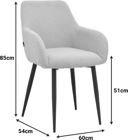 Telia Ess- und Küchenstühle mit Stoffbezug Hellgrau 60x54x85cm