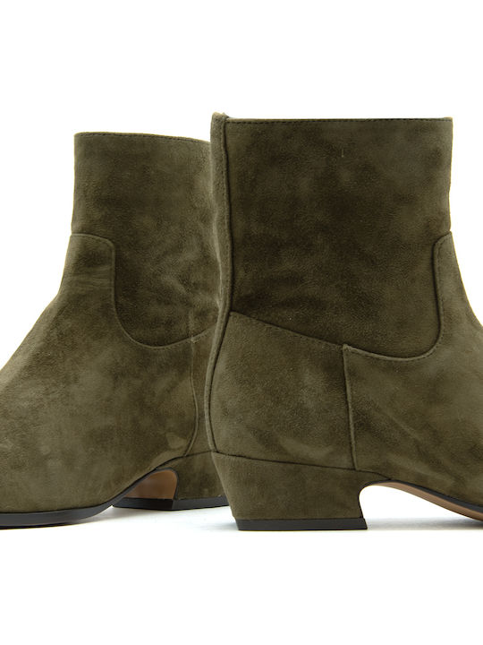 Wildleder Stiefeletten Damen Khaki