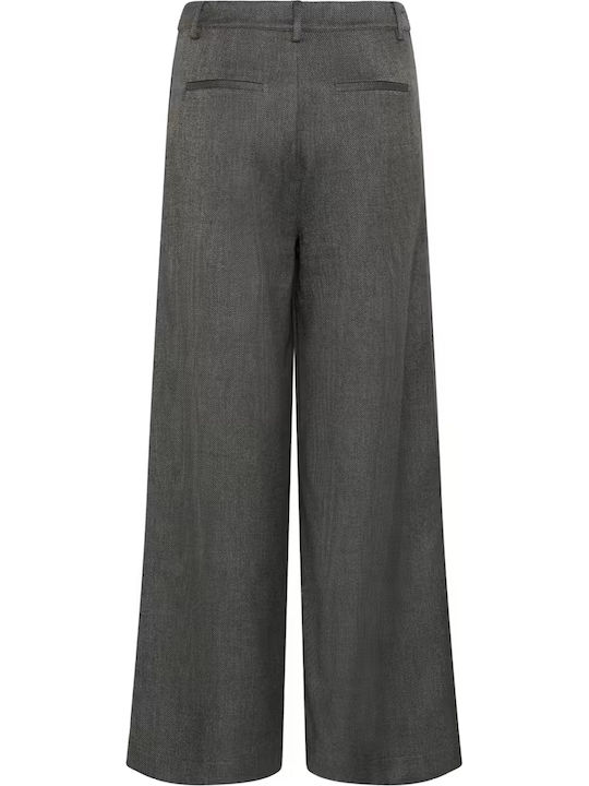 Women's High Rise Pantaloons in Wide Leg Style Dark Grey