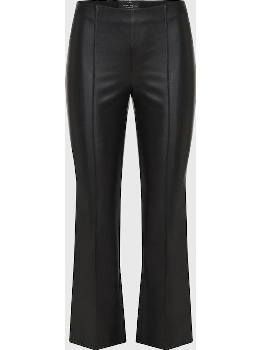 Damen Lederhose Ausgestellt in Regulärer Passform Schwarz FBL014-117-02