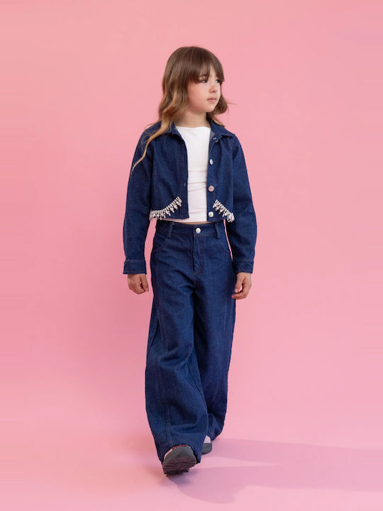 Kids Casual Jacket Short Blue