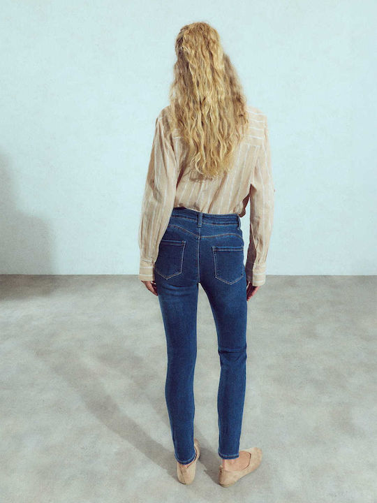 Celestino Blugi Damă Skinny Push Up Slim Fit Albastru Închis