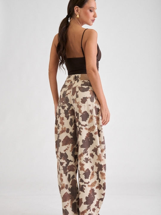 Damen Jeans Hosen Beiges Mit Rissen