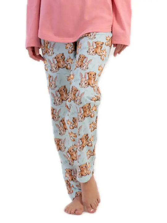Vienetta Secret Winter Women's Cotton Pink Pyjama Set