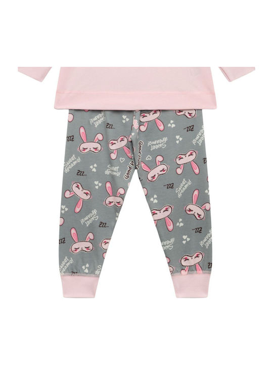 Minerva Kids’ Winter Pajamas Pink Rabbits Rabbits