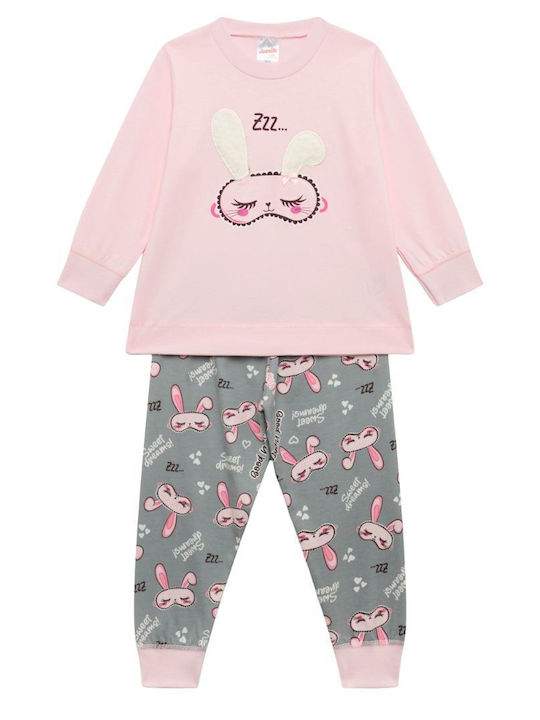 Minerva Kids’ Winter Pajamas Pink Rabbits Rabbits