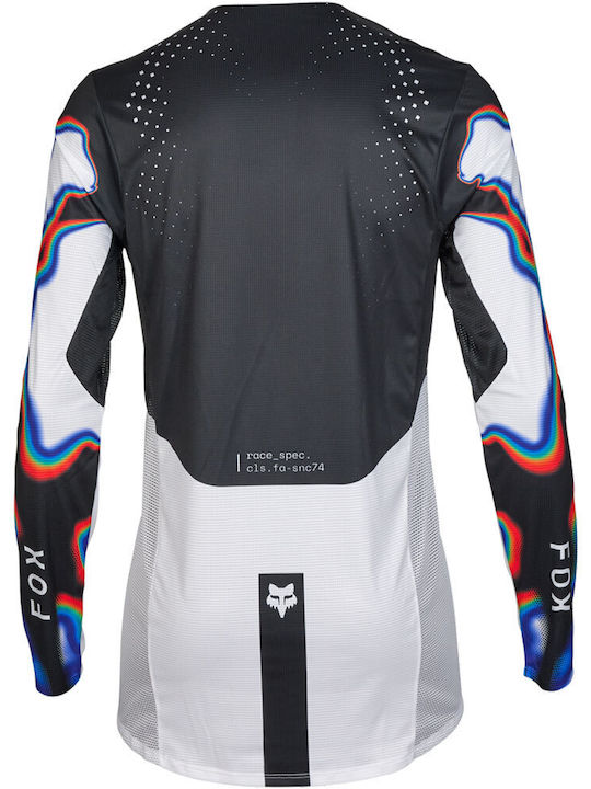 Fox Flexair Scans Tricou Pentru Bărbați Motocross Mânecă Lungă Culoare Albă