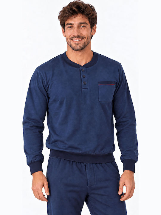 Comfort Pijama de vară pentru bărbați Albastră