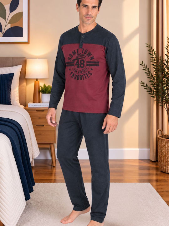 Rimoli Winter Men's Pyjamas Burgundy