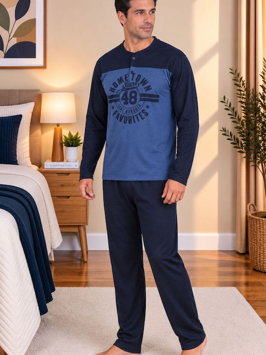 Rimoli Winter Men's Pyjamas Blue Navy