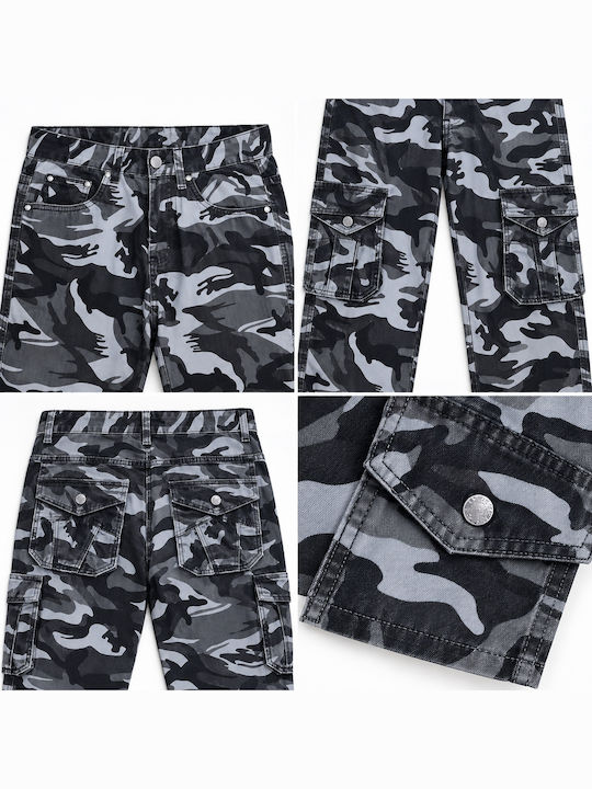 Men's Cargo Trousers Regular Fit Grey/Black