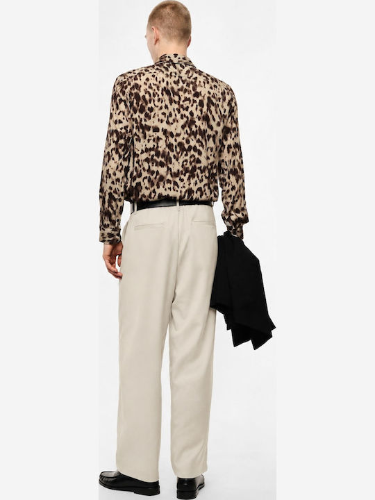 Men's Baggy Beige Trousers