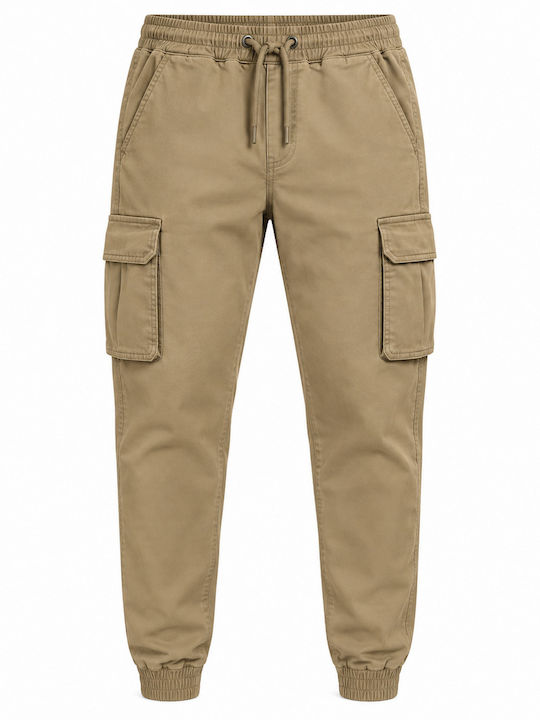 Herrenhose Fracht Elastisch Schlank Fit Khaki