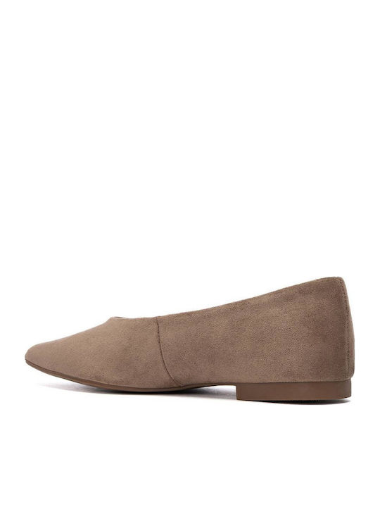Silia D Wildleder Damen Ballerinas Braune