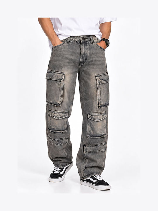 Herren Jeanshosen Cargo Gekürztes Grau