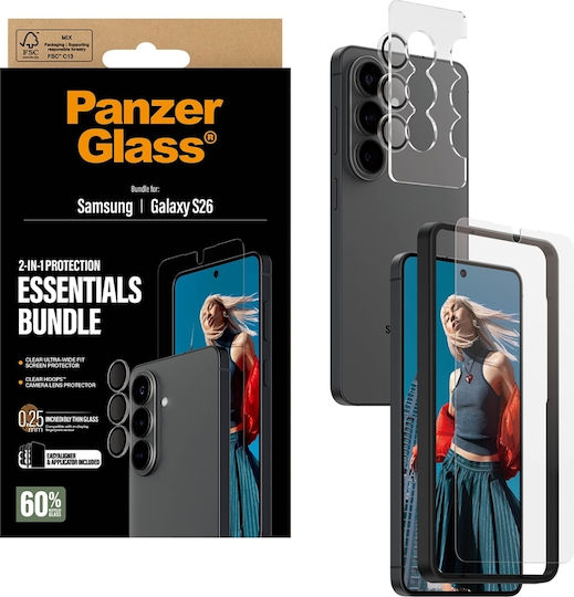 Panzerglass Hoops 2in1 Ultra-Breite Passform Glas + Linse Schutzset Samsung Galaxy S26