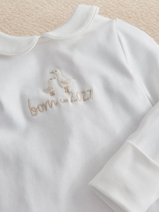 Mamas & Papas Bodysuit alb murdar