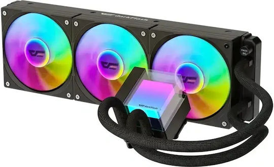 Darkflash Wasserkühlsysteme AIO CPU mit 3 Lüfterabmessung 120mm und ARGB Beleuchtung