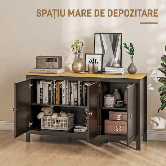 Storage Cabinet Made of Metal & Wood L120xW40xH70cm