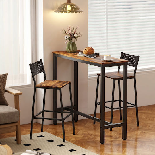 Bar Table Metal Brown 120x40x100cm
