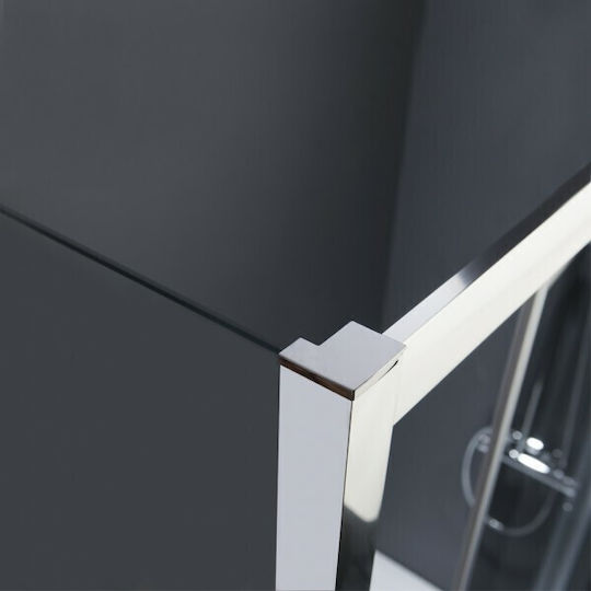 Devon Flow Feste Seite für Dusche 167-171x195cm Sauberes Glas Chrom