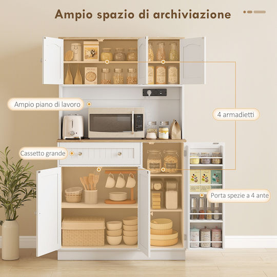 Lower Oven Cabinet White 100x40x173cm