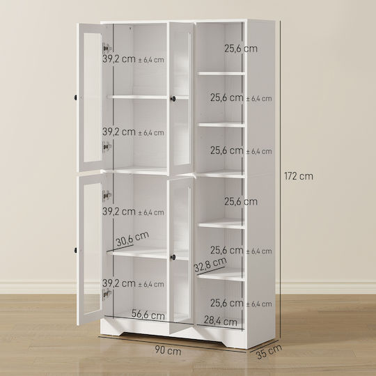 Бял 90x35x172см