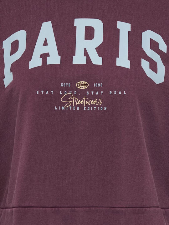 Long Women's Burgundy Sweatshirt