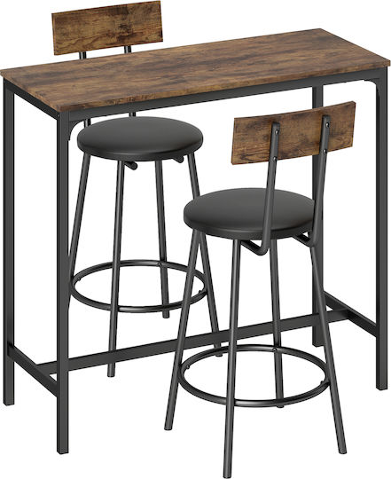 HomCom Erweiterbares Esszimmermöbel-Set mit Bar und 2 Hockern