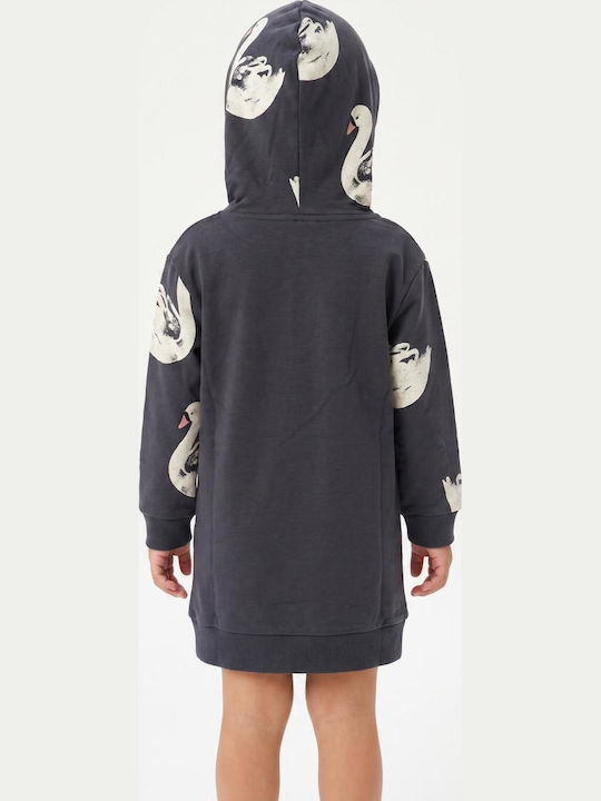 Girls Sweatshirt Dress Long Sleeve Grey