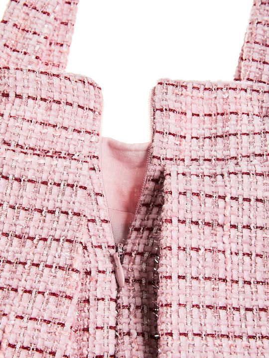 Mädchenkleid Ärmellos Gestrickt Ecru