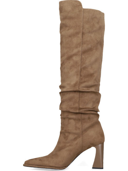 Wildleder Damenstiefel Braune Über dem Knie