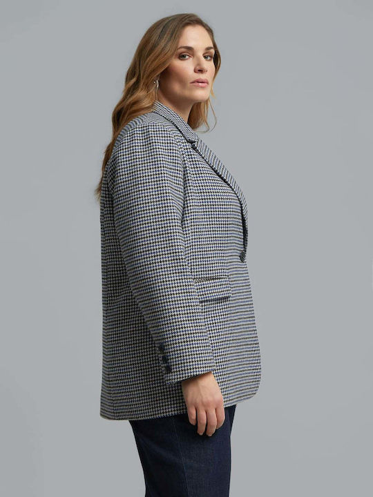 Mat Fashion Дамско Туид Сако Син 8603.4033.Н-blue