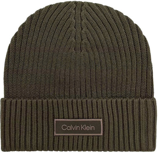 Patch Beanie Mützen für Männer mit Rib Strick in Grau